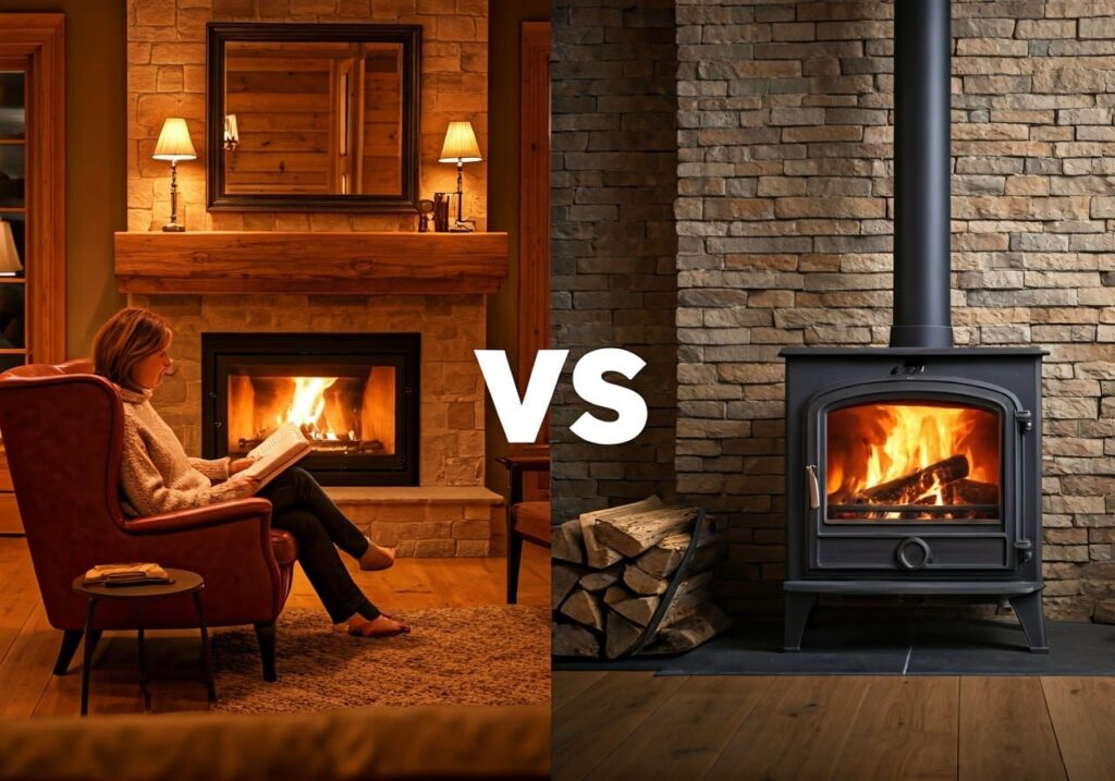 Wood Stoves vs. Fireplaces