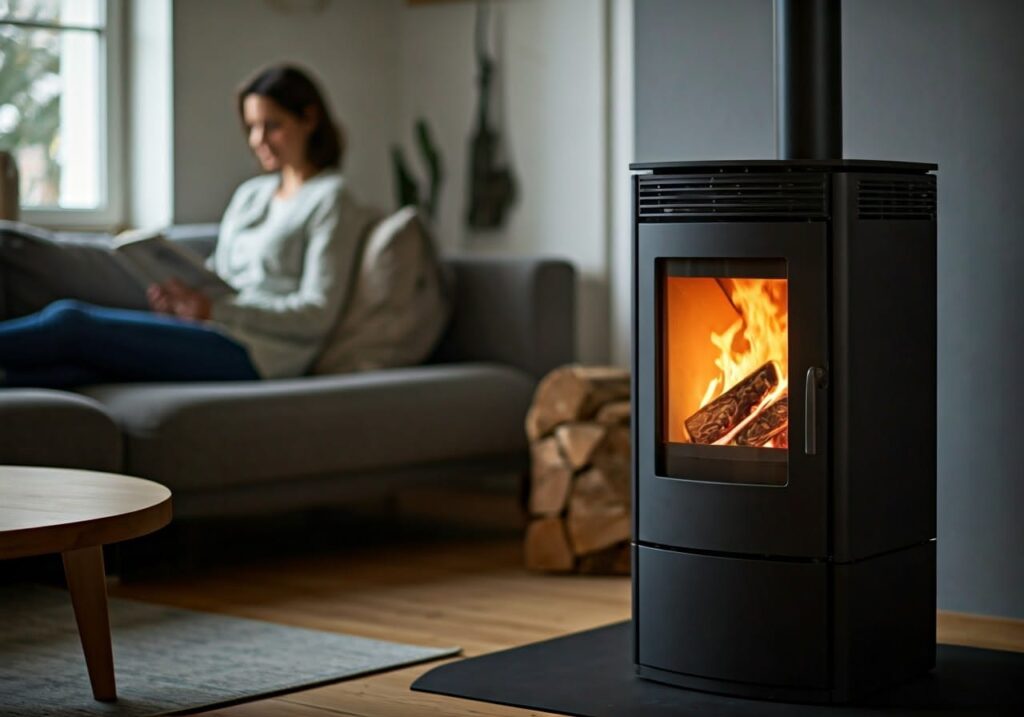 Wood Burning Stove Types for Busy Homeowners - feet up and relax with a book