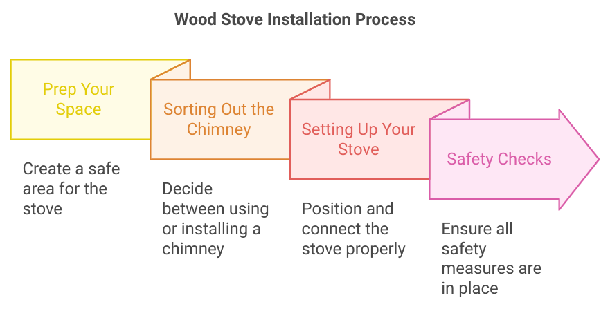 step by step guide install a wood stove in your living room